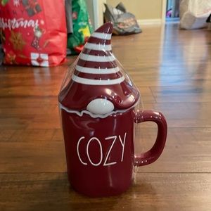 Rae dunn maroon cozy mug gnome topper